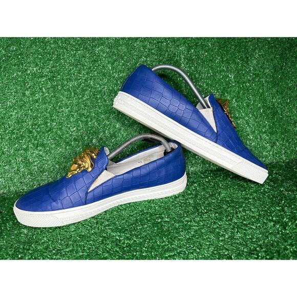 VERSACE Blue Croc Medusa Loafers Shoes Mens Size 41 - Picture 3 of 11